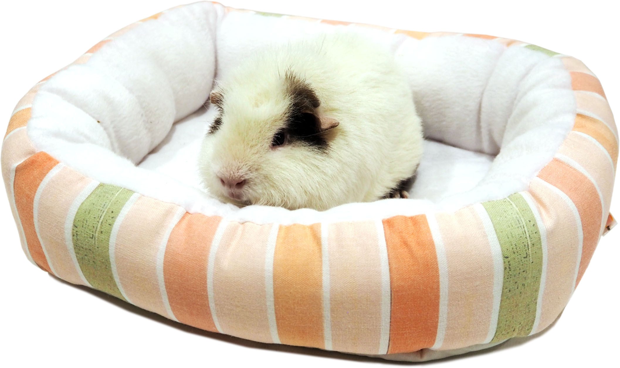 【小動物】 うさちゃんのハッピーベッドストライプ ピンク/イエロー