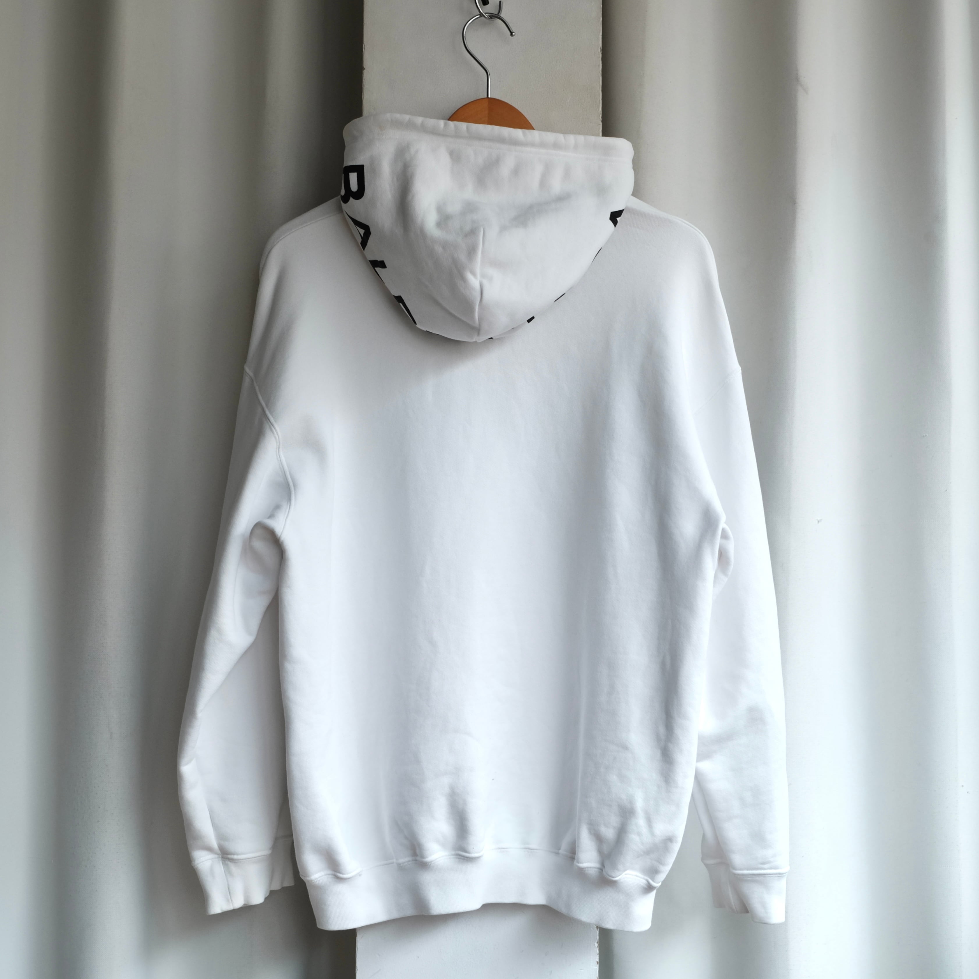 【2021 現行 オーバーサイズ】バレンティノ　パーカー　デカロゴ　白　L BALENCIAGA HOODLOGO PARKA | safarionline