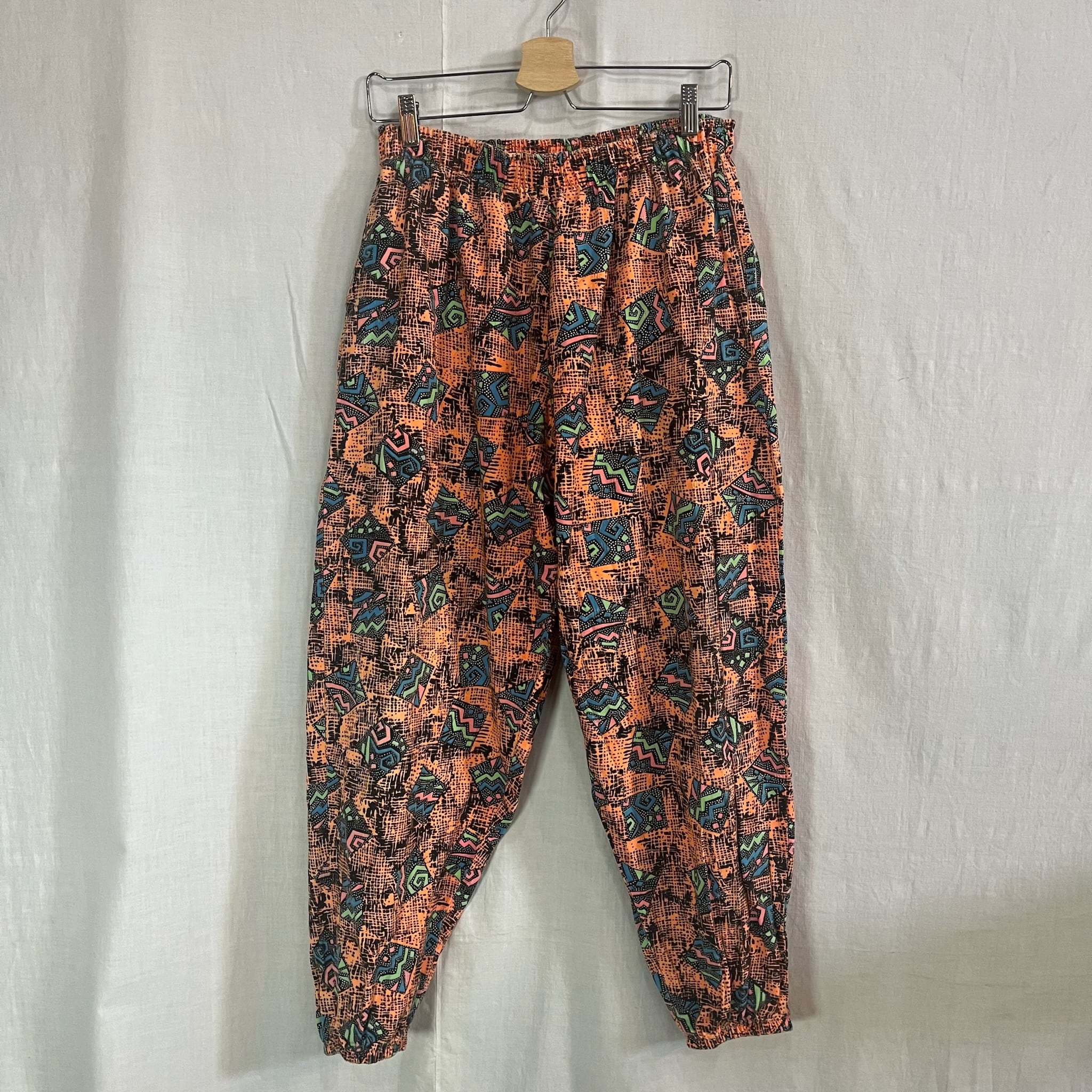 3点¥10,000 ビンテージ 古着卸 レトロ 80's 花柄 イージーパンツ 2色展開】「Backers」花柄 ゴブラン織り イージーパンツ ブルー - 古着