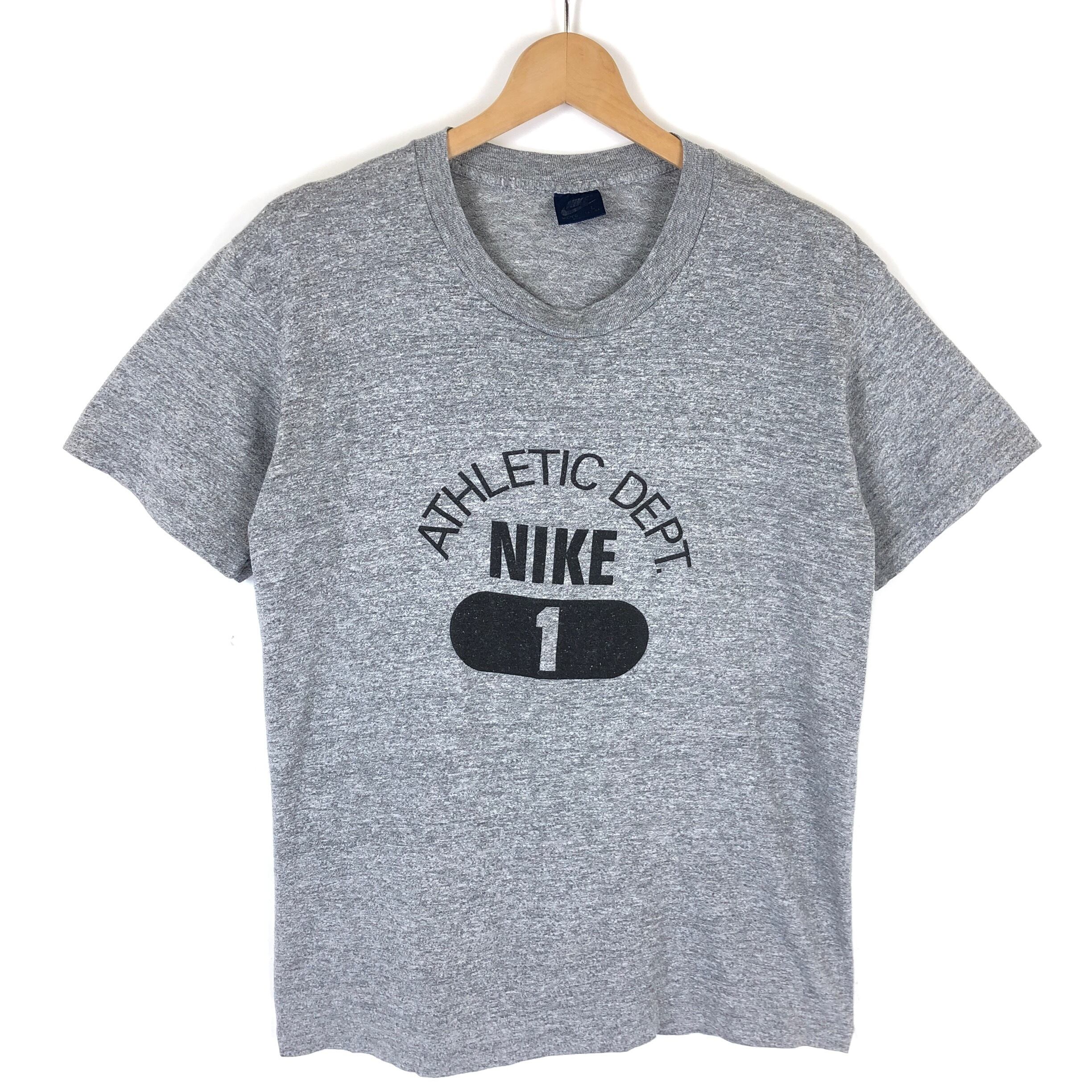 ナイキ NIKE Tシャツ ロゴ プリント ATHLETIC DEPT 古着 80年代 紺タグ ...