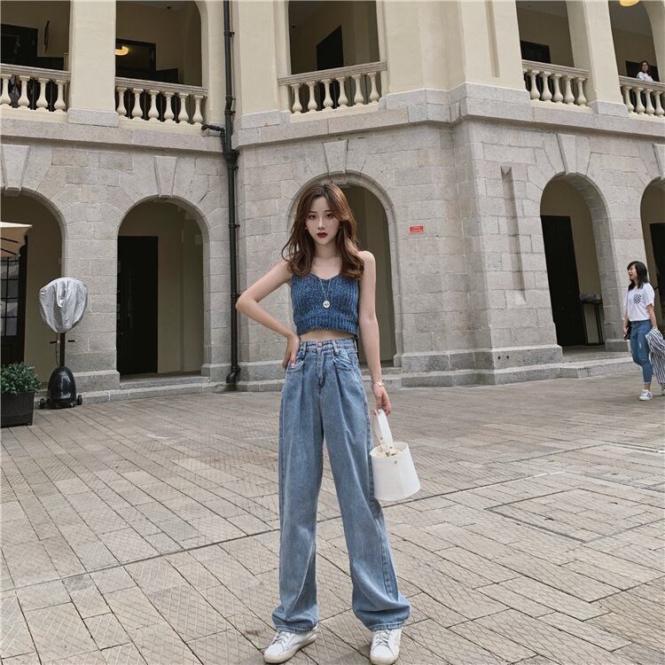 セレブの遊び心_ココビーチ♡_デニム_ロング_パンツ_CHANEL ロング丈デニムパンツ&ショート丈キャミソール セットアップ