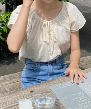 《即納商品》canal blouse (cream / pink / navy)