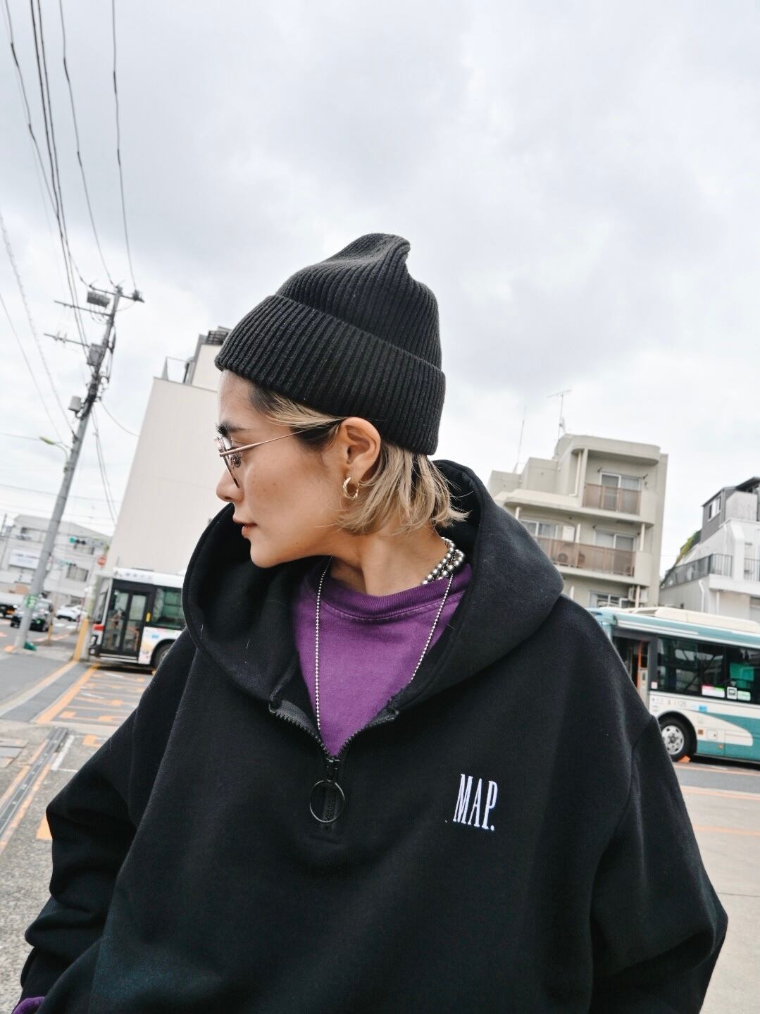 map. × DISCUS】SWEAT HOODIE / BLACK | OVERLAP CLOTHING