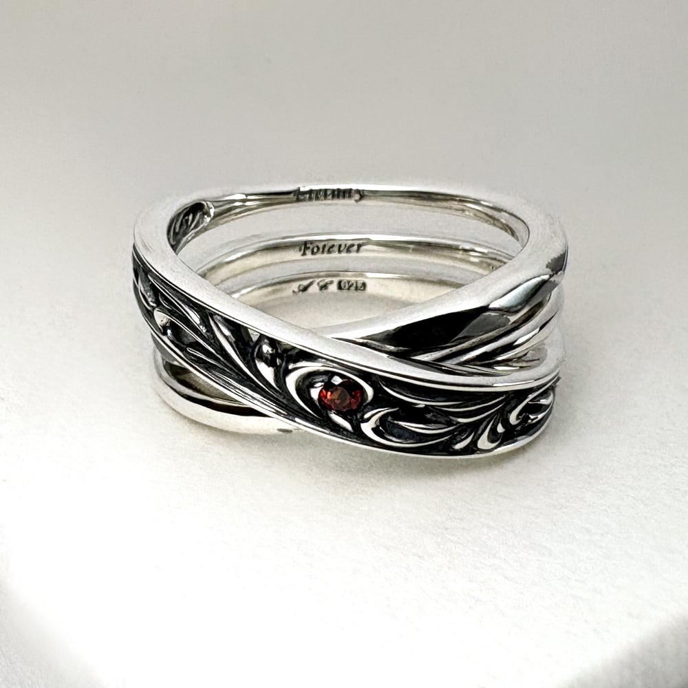 【セカンド・シリアル(#002 / 撮影使用品)】【限定誕生石シリアル入り】エターニティフォーエバーリング(14号/ガーネット) ACR0302lTD Eternity forever ring (Size 14 / Garnet) シルバーアクセサリー Silver Jewelry Brand
