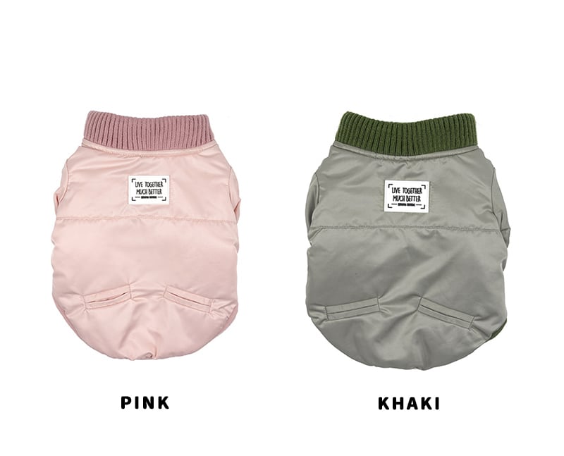 【SALE】トレンディーブルゾン S ~ XL 2color / 犬服 秋冬 新作 アウター ダウン ジャケット ドッグウェア 犬の服 ペット ワンコ服 暖かい 裏起毛 ボア 小型犬 outer27