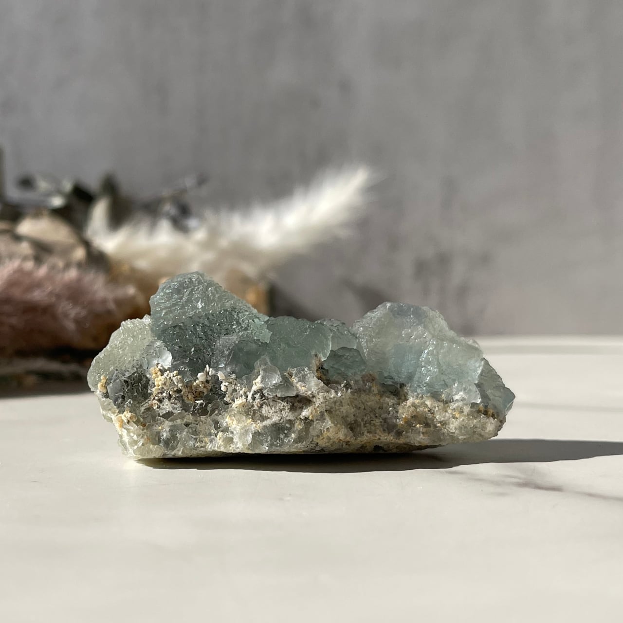 ブルーグレー パキスタン産 フローライト 蛍石 原石 天然石 - 置物