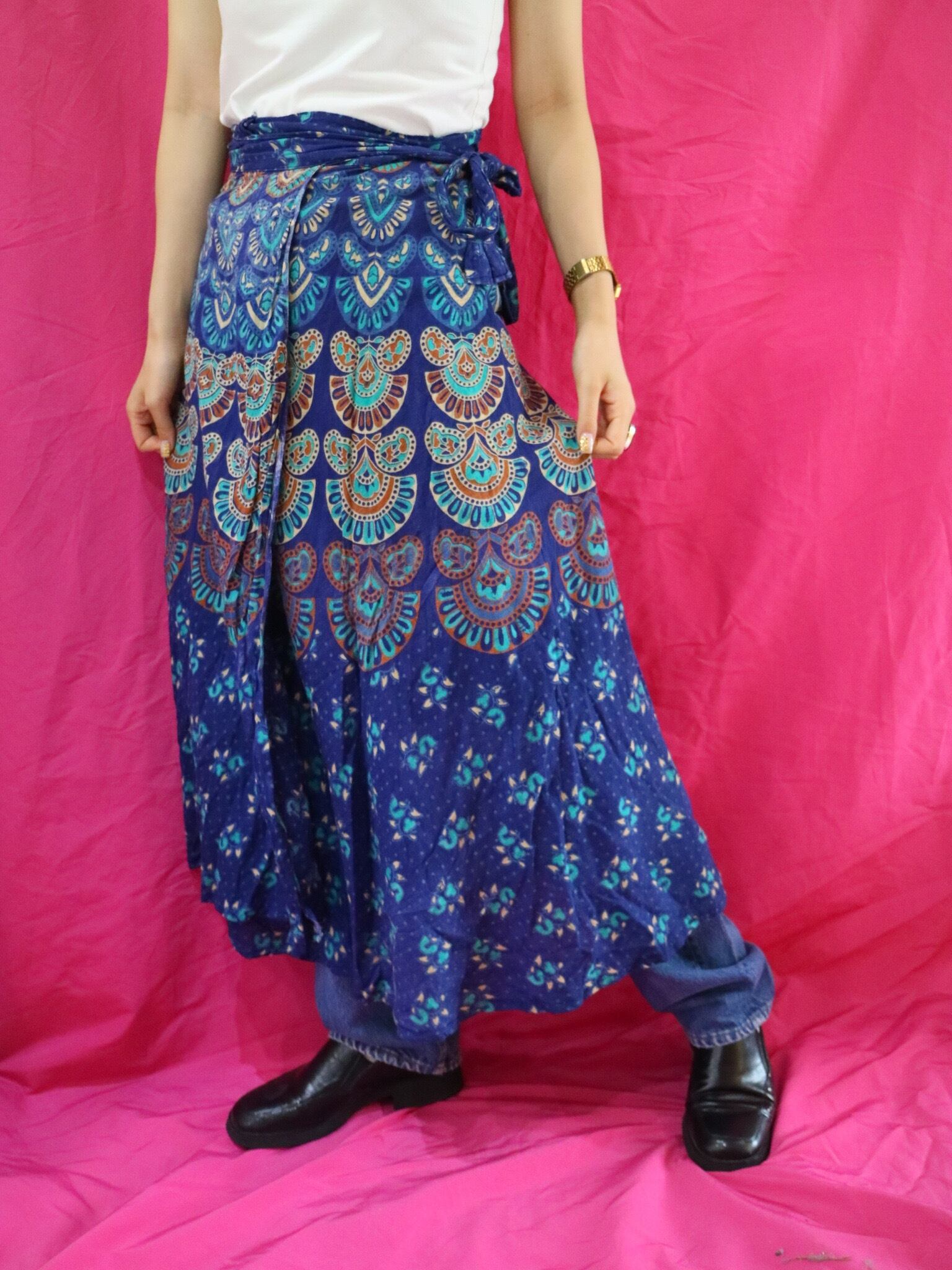 India cotton wrap skirt【1315】