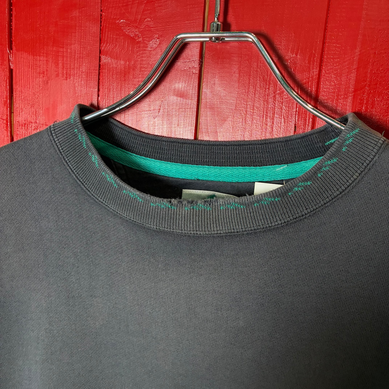 90s adidas EQUIPMENT ブラックフェードスウェット　刺繍ロゴ　アディダス　L