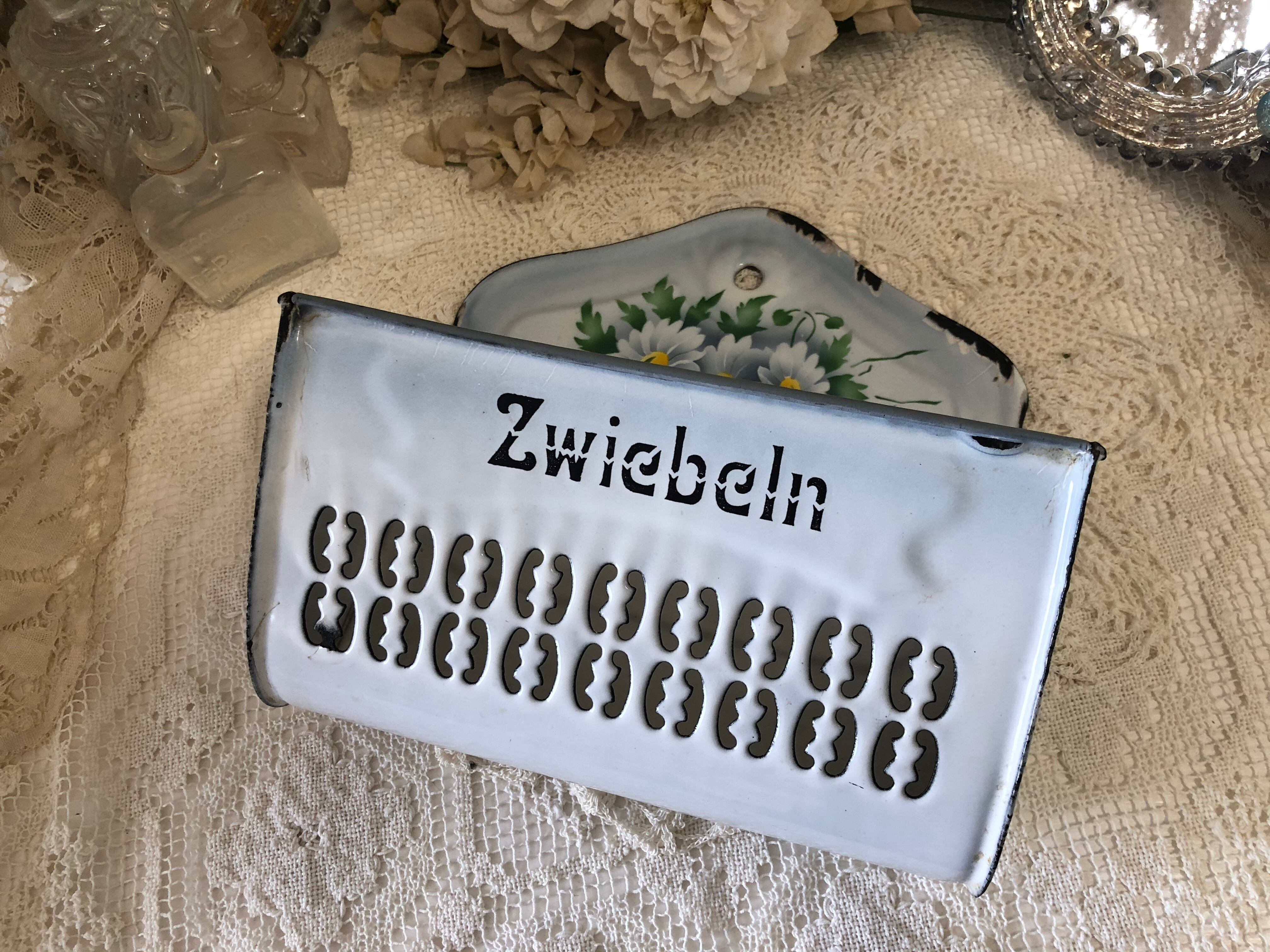 アンティーク ドイツ デイジー柄 ホーロー オニオン ラック | le