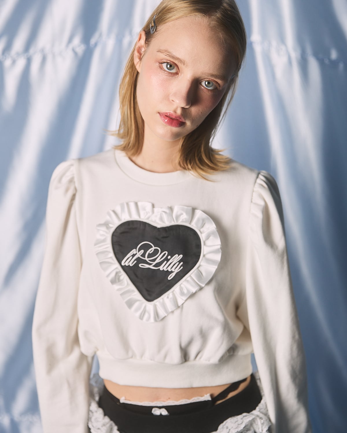 ハートフリルスウェットトップス | lilLilly official webstore