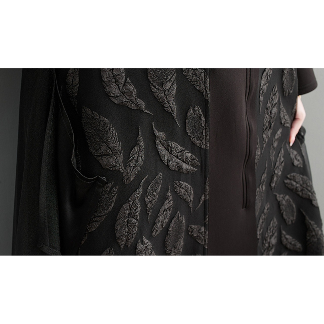 宵の葉影 〜異素材mixチュールロングコート〜M24155