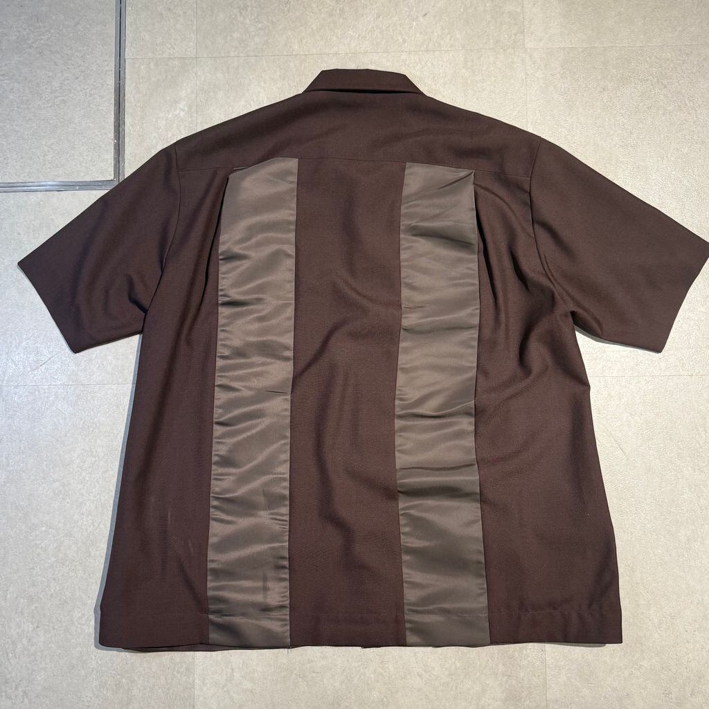 sacai サカイ25AW Suiting Shirt 半袖シャツ 25-03746M ブラウン size