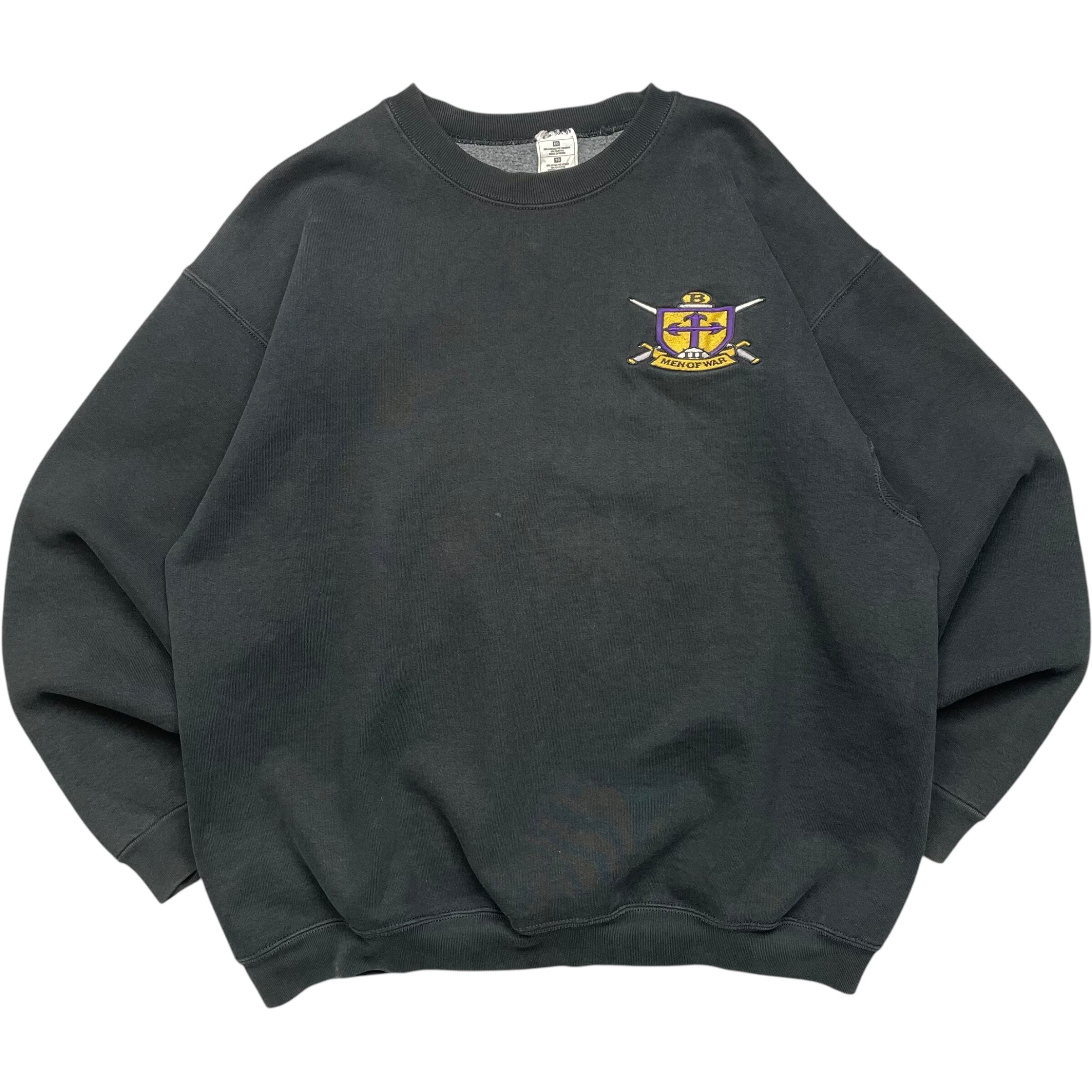 《XL》FRUIT OF THE ROOM フルーツオブザルーム スウェット ワンポイント ロゴ 刺繍 肉厚 ブラック no.6514