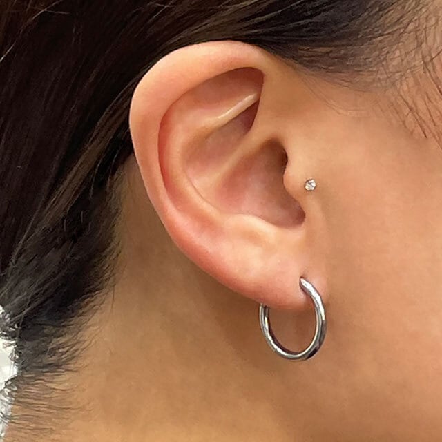 ワンタッチピアス 12g BIG フープピアス クリッカー ステンレスピアス