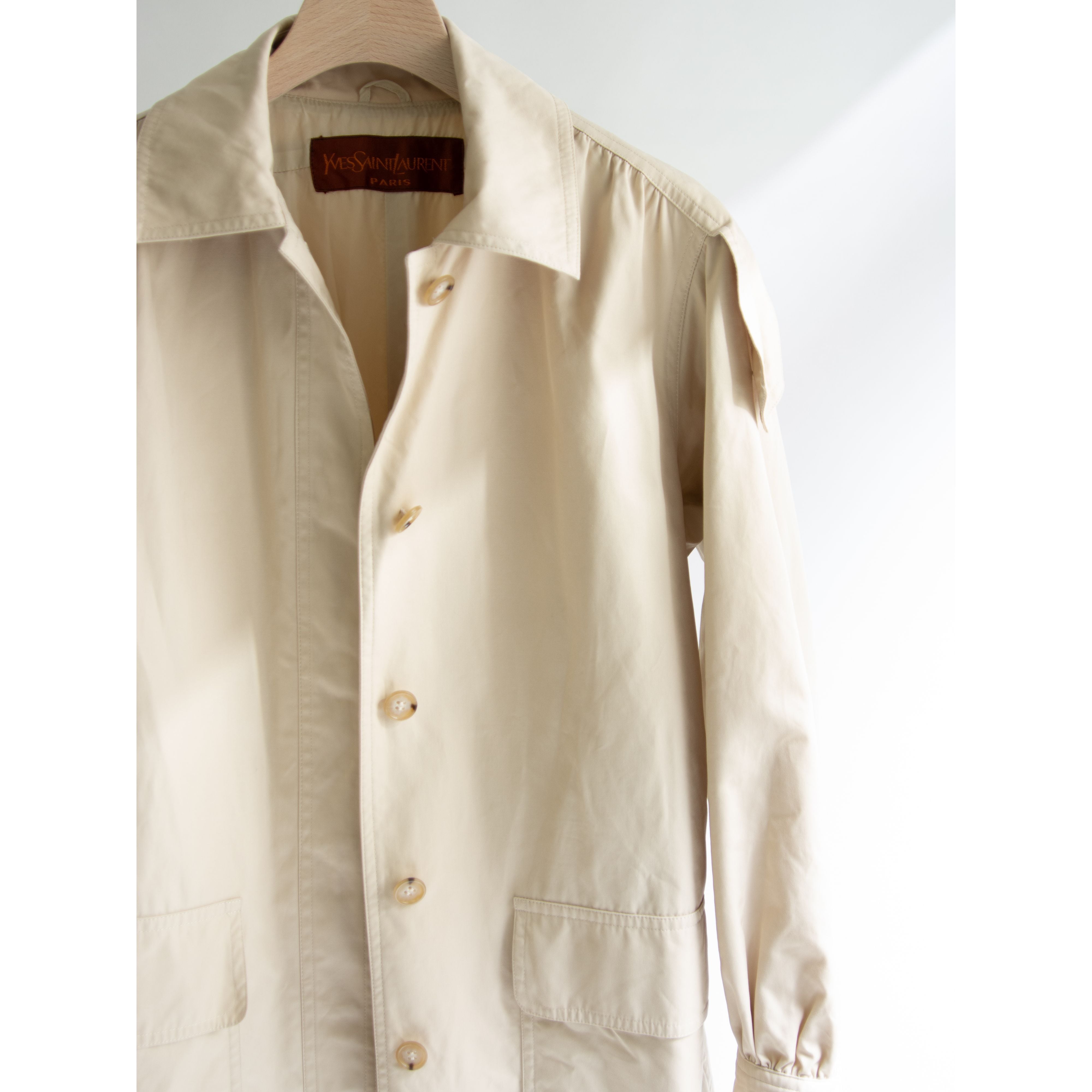 【Yves Saint Laurent】Made in Japan cotton single trench coat(イヴサンローラン コットントレンチコート11a