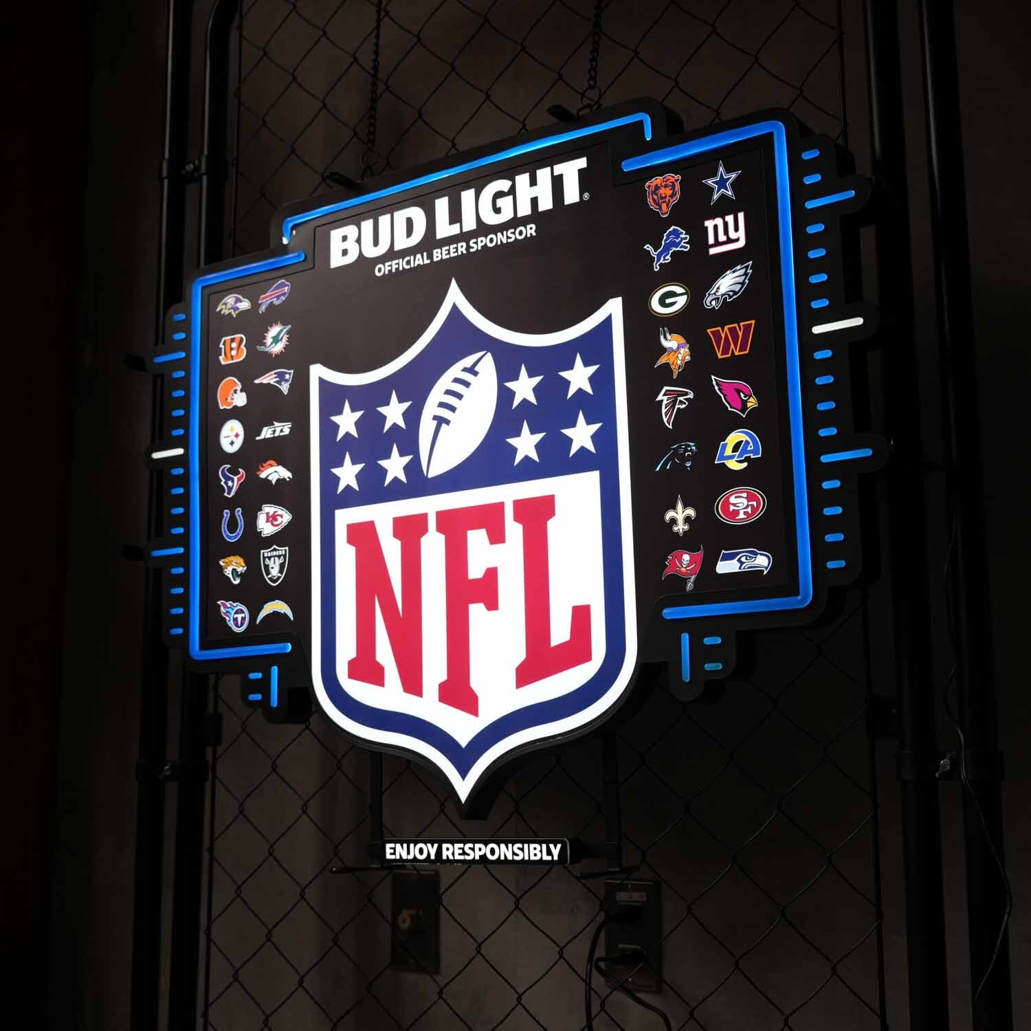 US直輸入 大サイズ オフィシャルネオンサイン NFL × BUD LIGHT 2025