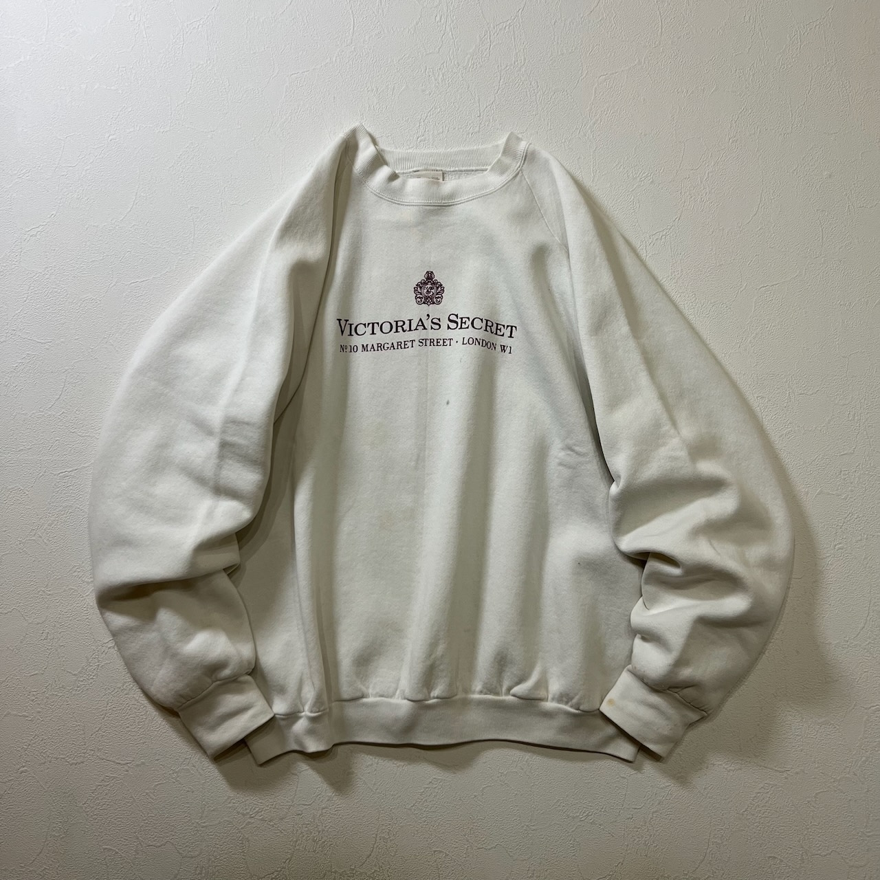 80s~ USA FRUIT OF THE LOOM ロゴ ラグラン トレーナー スウェット ホワイト XL 古着