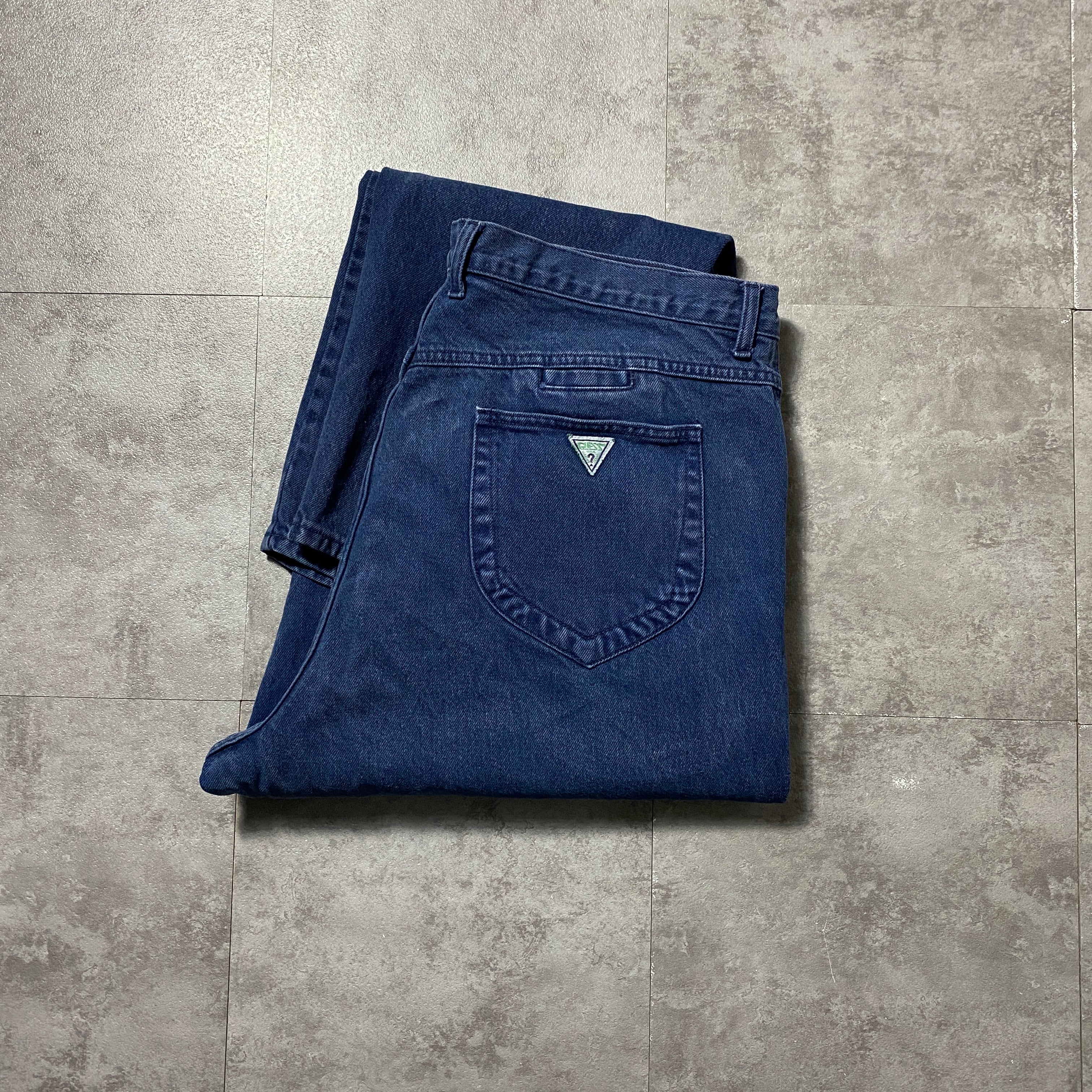 デ*ー様 90s 00s guess jeans バギーデニム 34 44inch】90's GUESS JEANS ゲスジーンズ ボタンフライ バギー