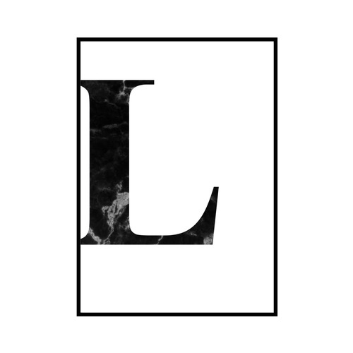 "L" 黒大理石 - Black marble - ALPHAシリーズ [SD-000513] A2サイズ フレームセット