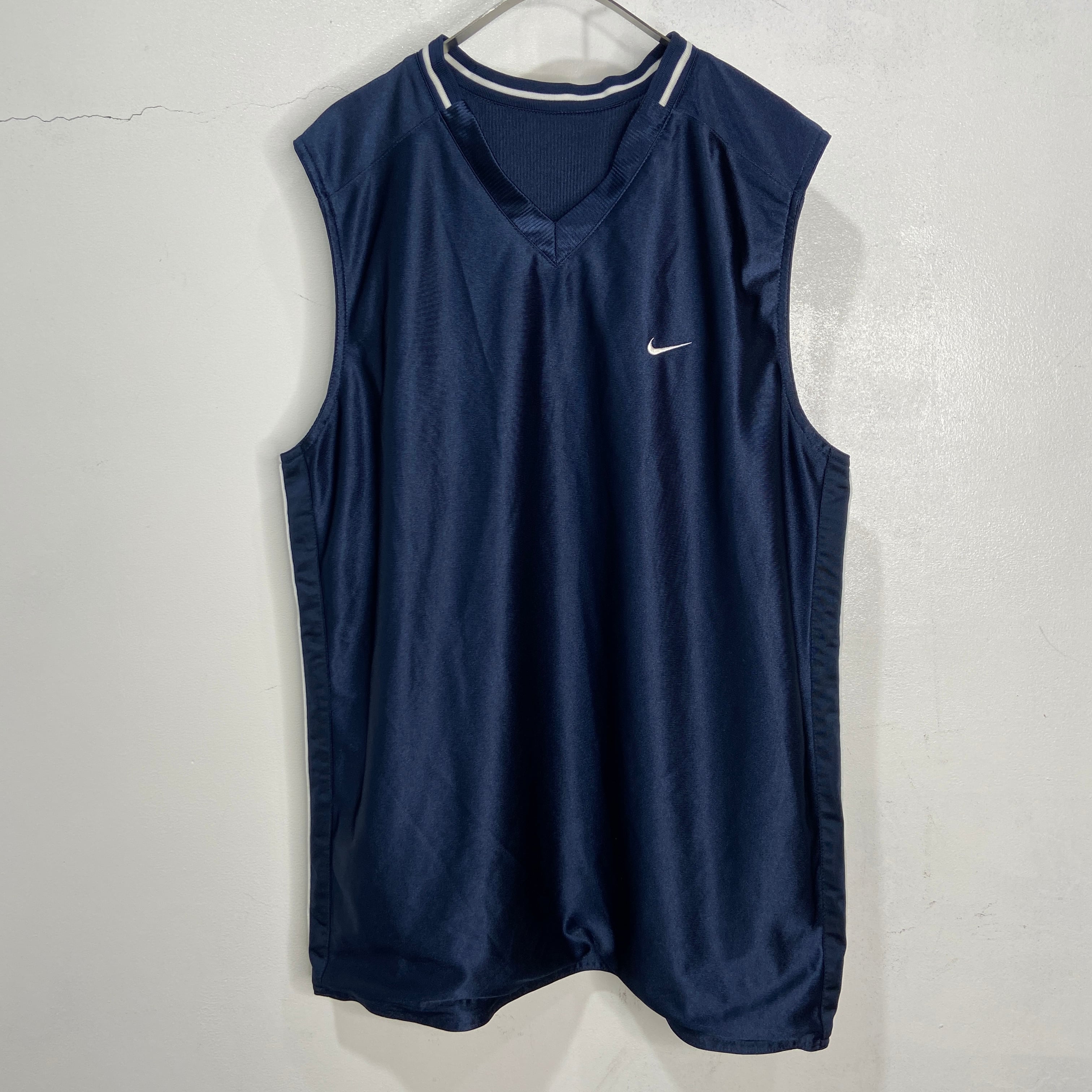 NIKE ナイキ リバーシブルノースリーブゲームシャツ スウォッシュ 紺 M