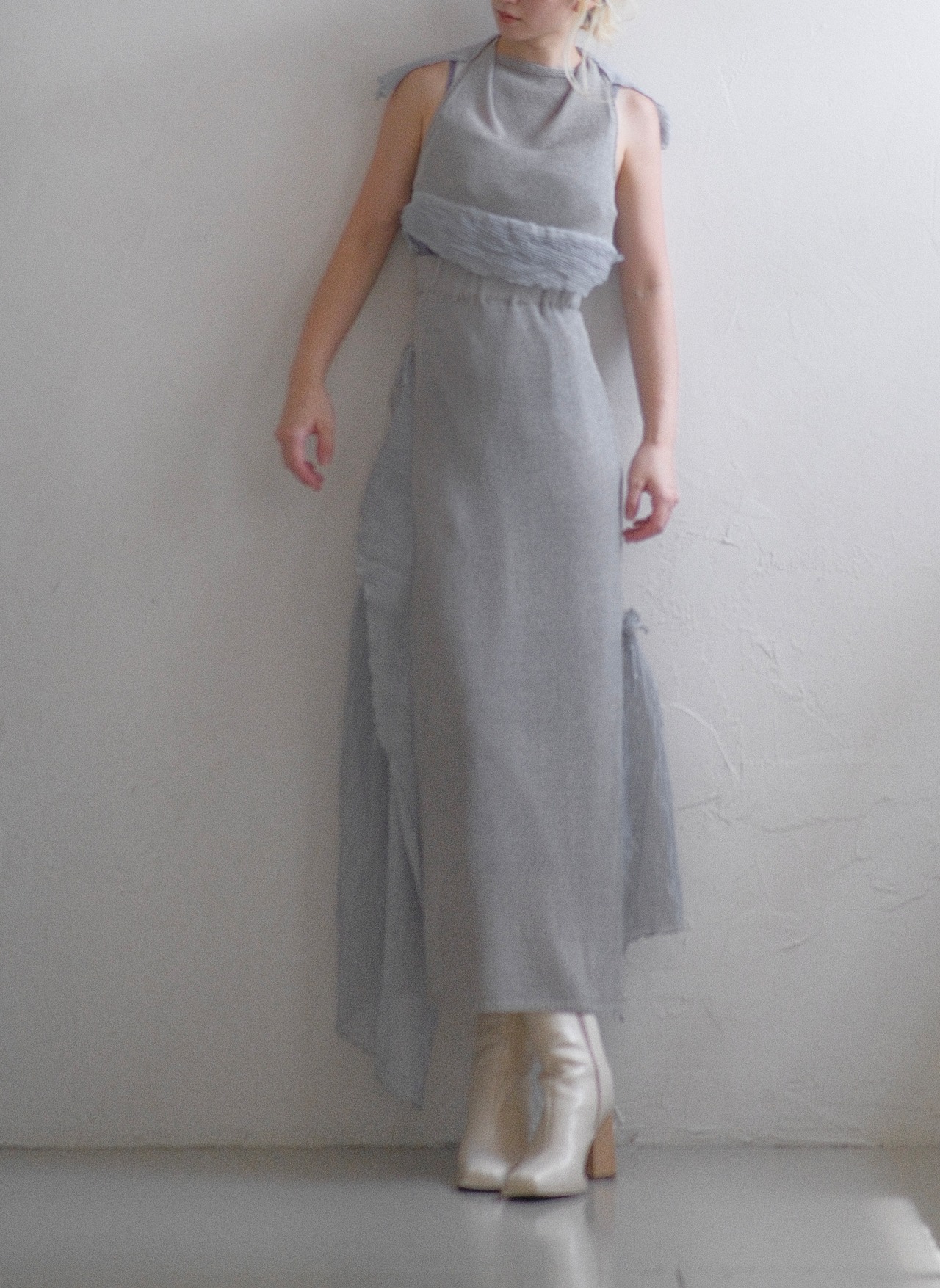 Sheer Layered Puff Top / GRAY - 2