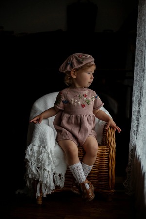 Shirley Bredal / Strawberry romper - Dahlia | monchou (モンシュー) baby & kids  海外子供服