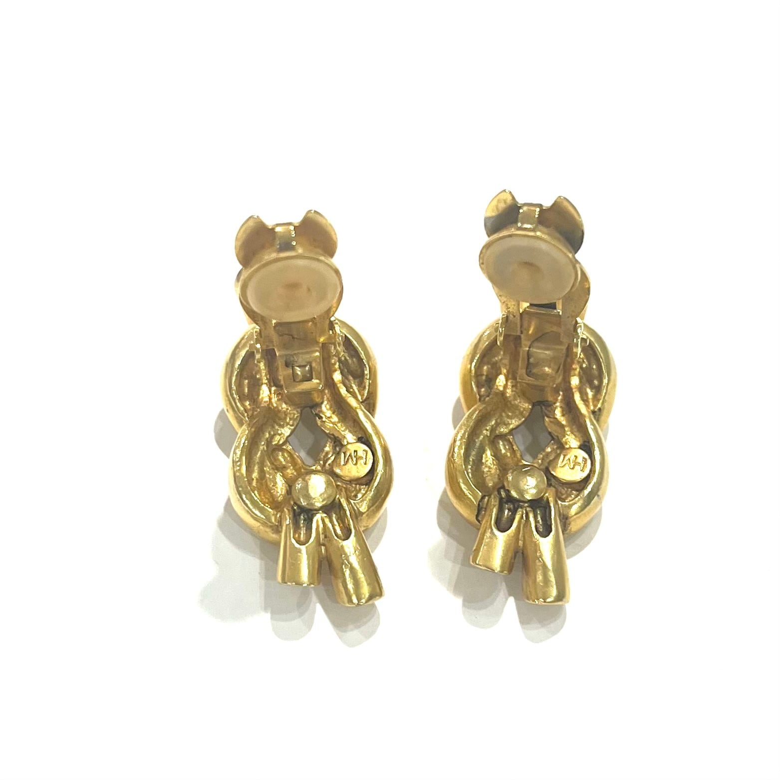 希少【Hanae Mori】結ノットモチーフ イヤリング クラシック3.5cm×2cm