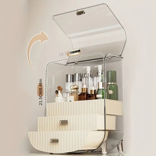 メイクボックス コスメボックス 透明カバー付き 化粧品収納ボックス 大容量 化粧品 収納 メイクケース 引き出し 化粧品入れ 多機能 コスメ アクセサリー ジュエリー 透明 乳白色