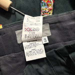 YOHJI YAMAMOTO POUR HOMME side line black cotton wide pants