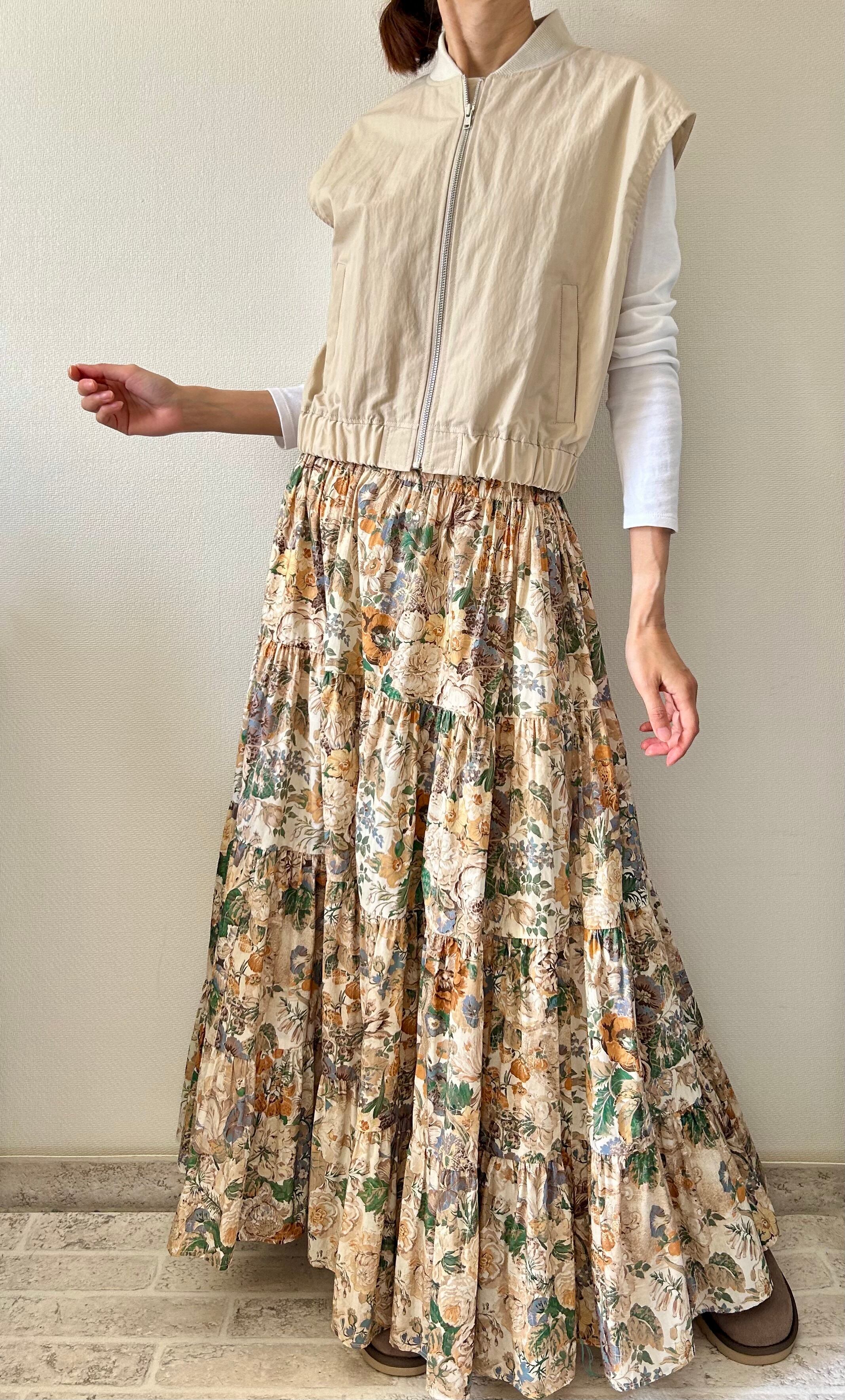 北欧暮らしの道具店 リバティプリントのティアードスカート 北欧暮らし