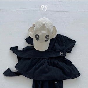 【Go.u】バックリボンカットソー 80〜120cm ネイビー 240518