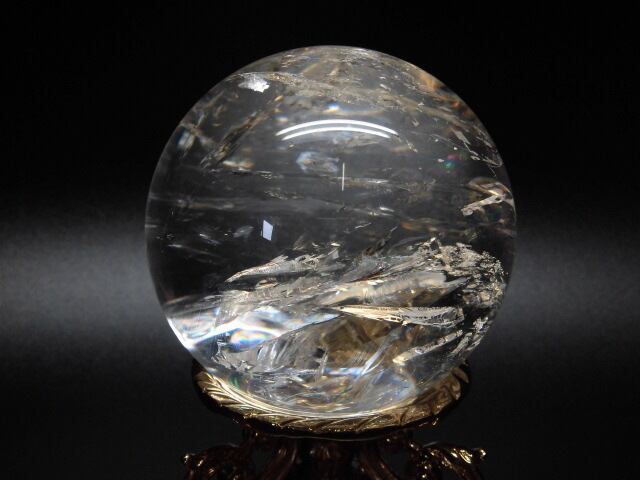 【送料無料】【高品質】80mm ブラジル産天然レインボー水晶玉 no.4