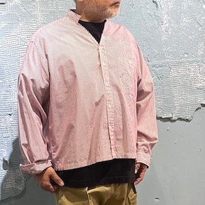 CHANGES / stripe remake shirt / white x wine