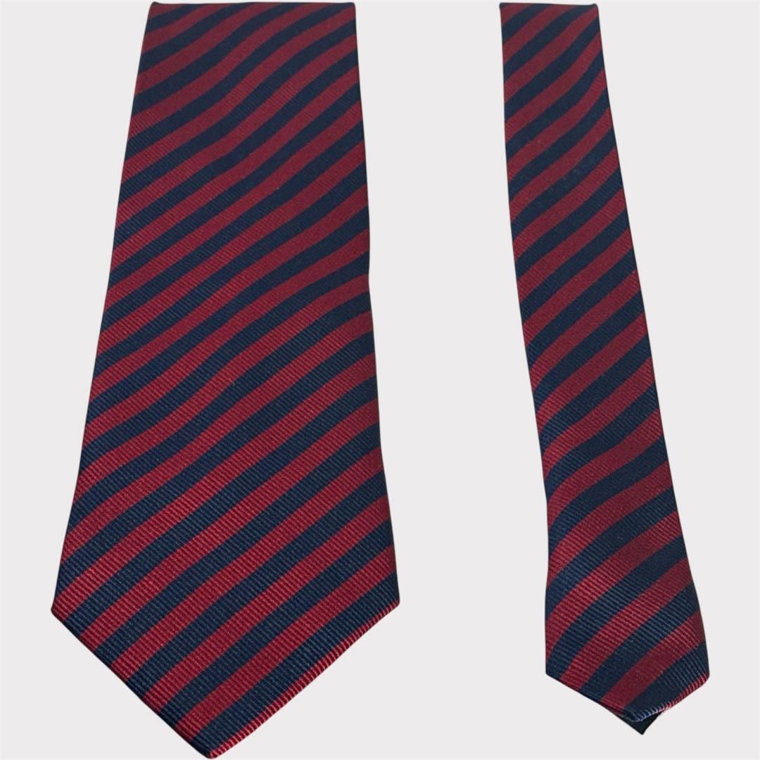 Pierre Cardin ネクタイ ネイビー/レッド ストライプ | KAGO Aluk