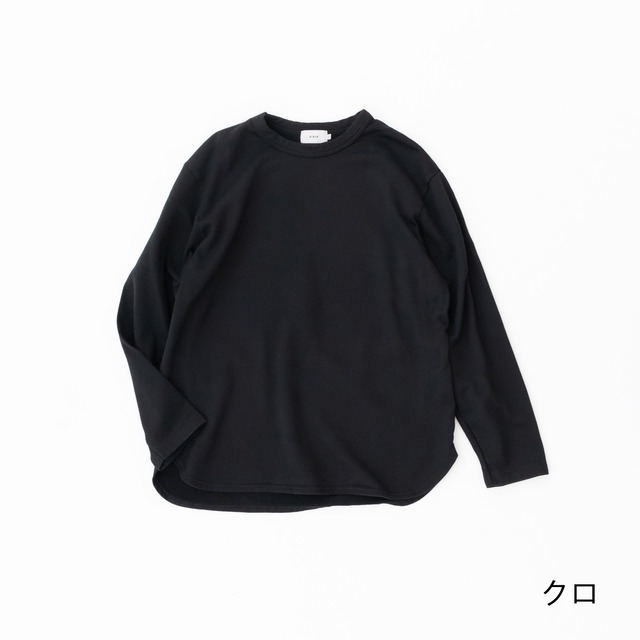 リネン RINEN 40/2スーピマ裏毛 裾ラウンドクルーネック(R17503)全4色