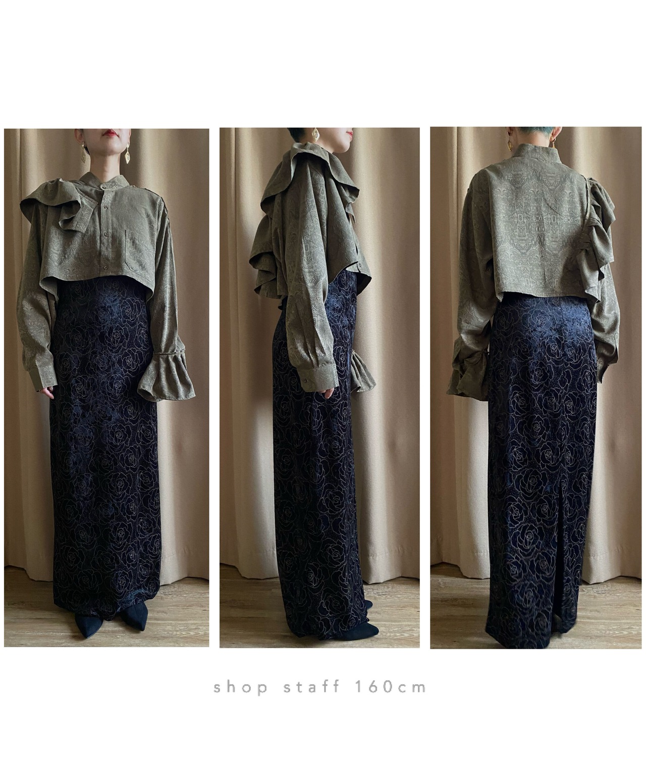 frill design jacquard remake shirt-3715-10