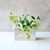 フェイクグリーン 卓上 グリーンアレンジ 花器付き インテリア H約25cm×W25cm