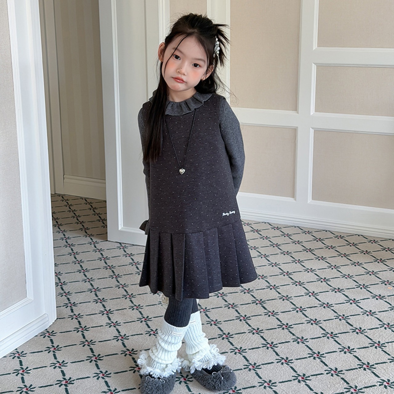 春フリルカラーＴシャツ