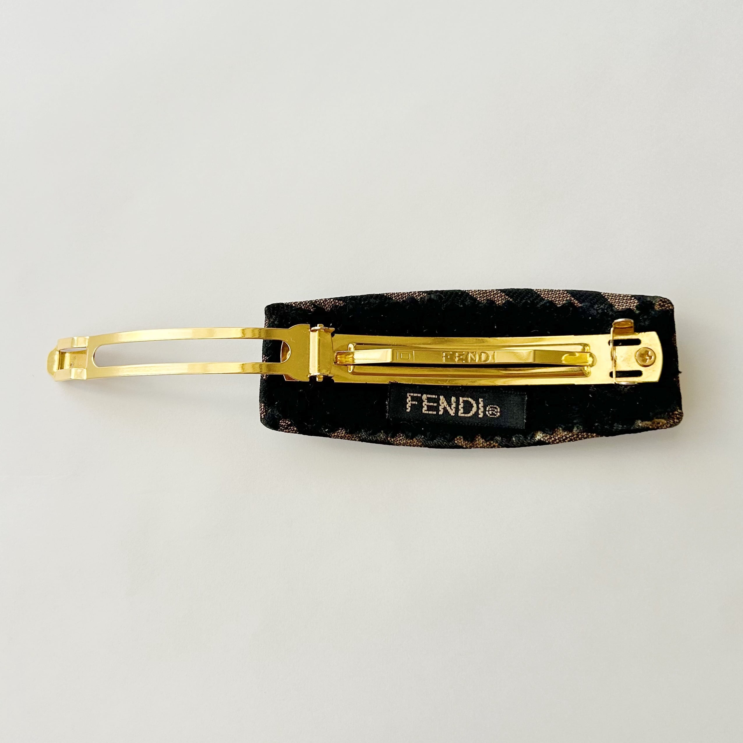 F6273】FENDI ペカン柄バレッタ/フェンディ/ヘアアクセサリー