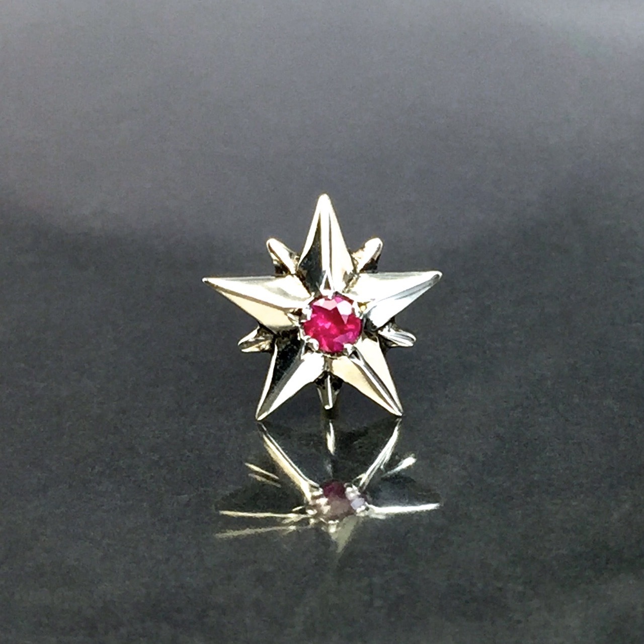 10P STAR STUD with RUBY / 10ピークス スターピアス・ルビー