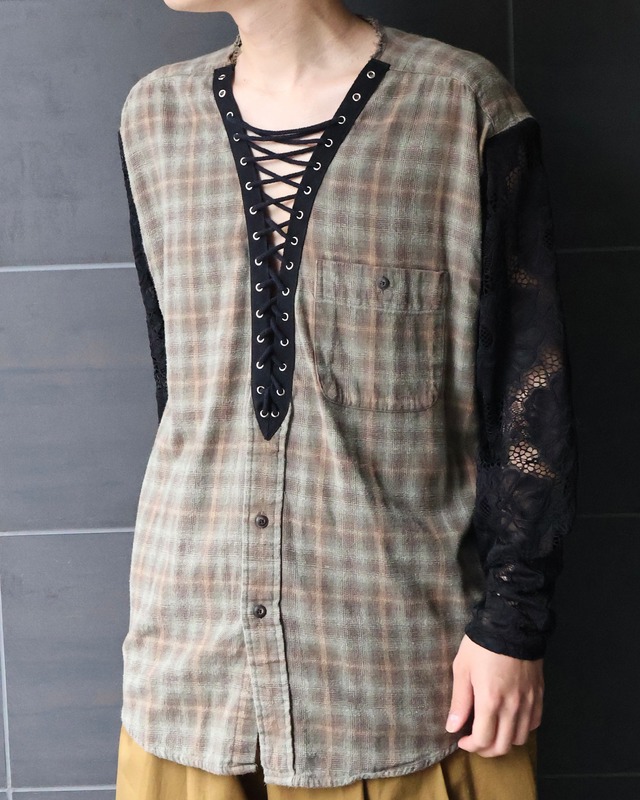 lace detail relax fit shirt