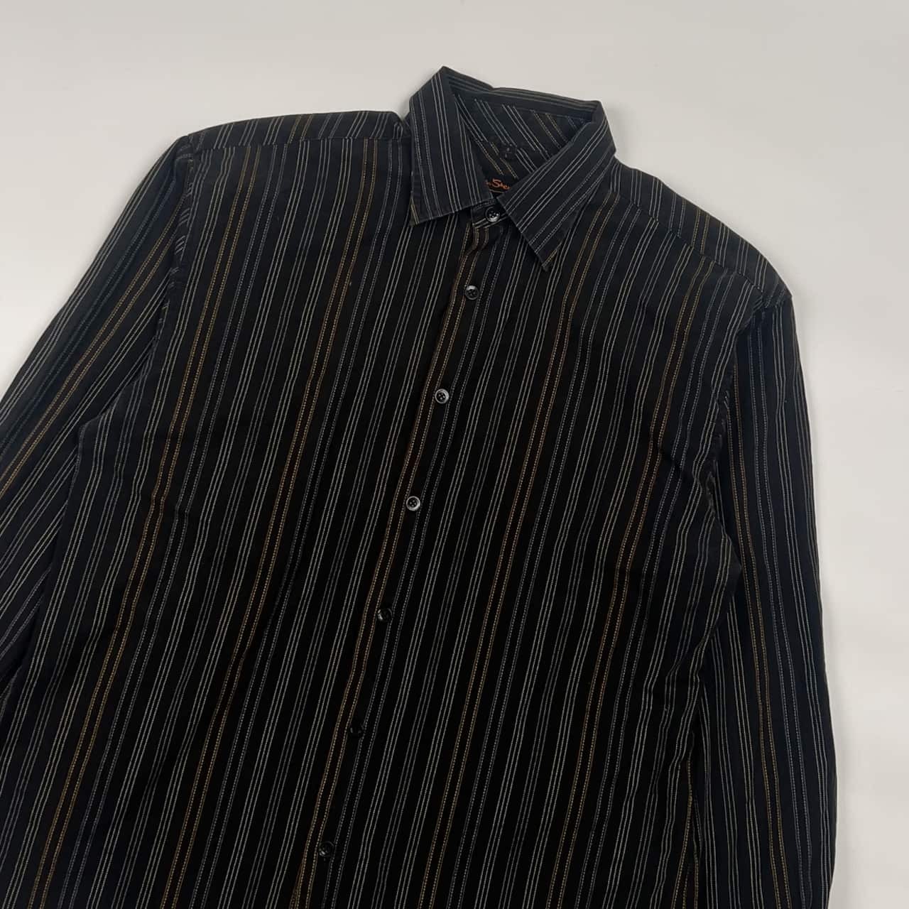 Ben Sherman ベンシャーマン ストライプ 長袖シャツ 3/L /ブラック メンズ