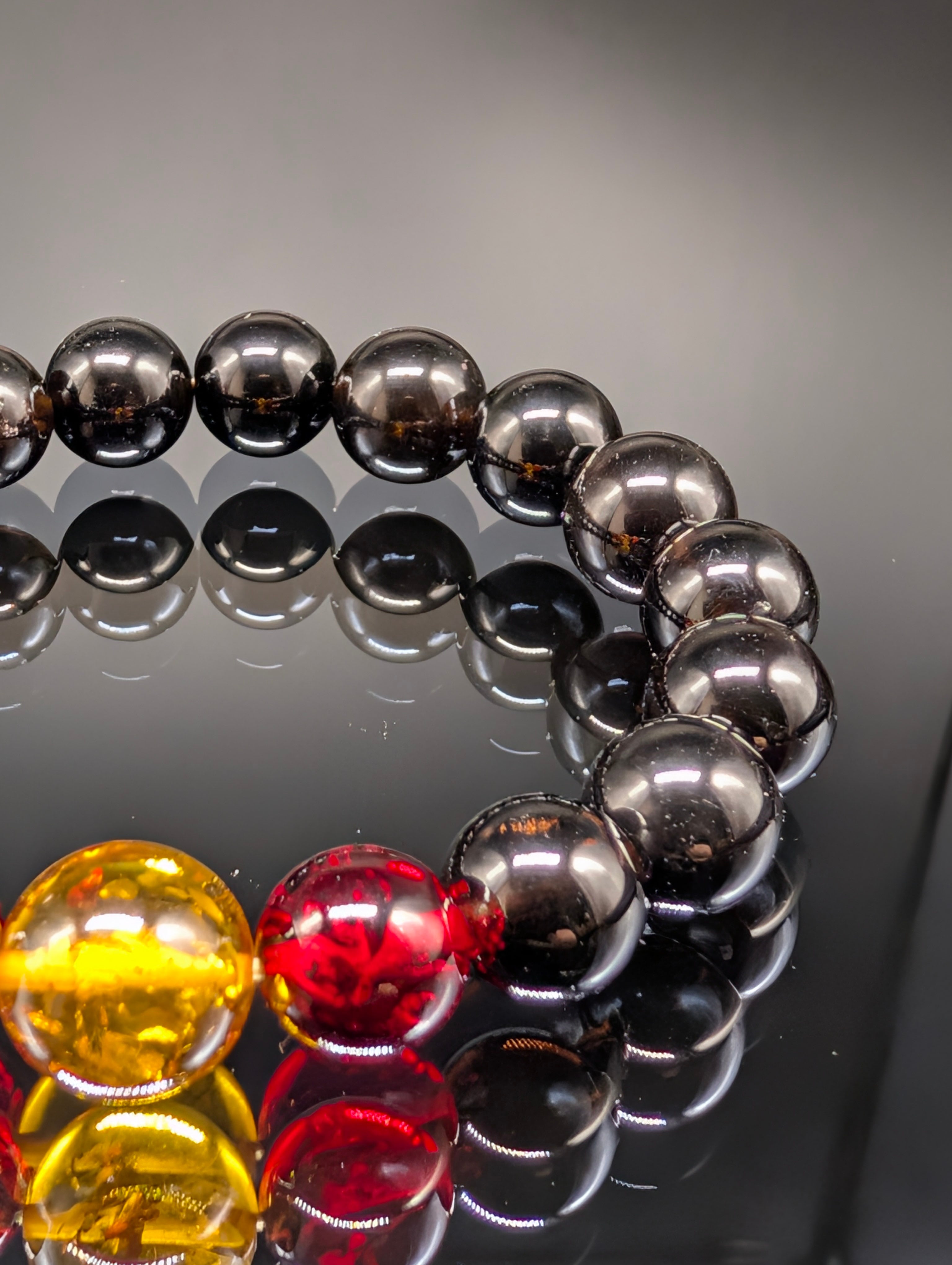 パワーストーン】レッドアンバー ブラウンアンバー モリオン(黒水晶