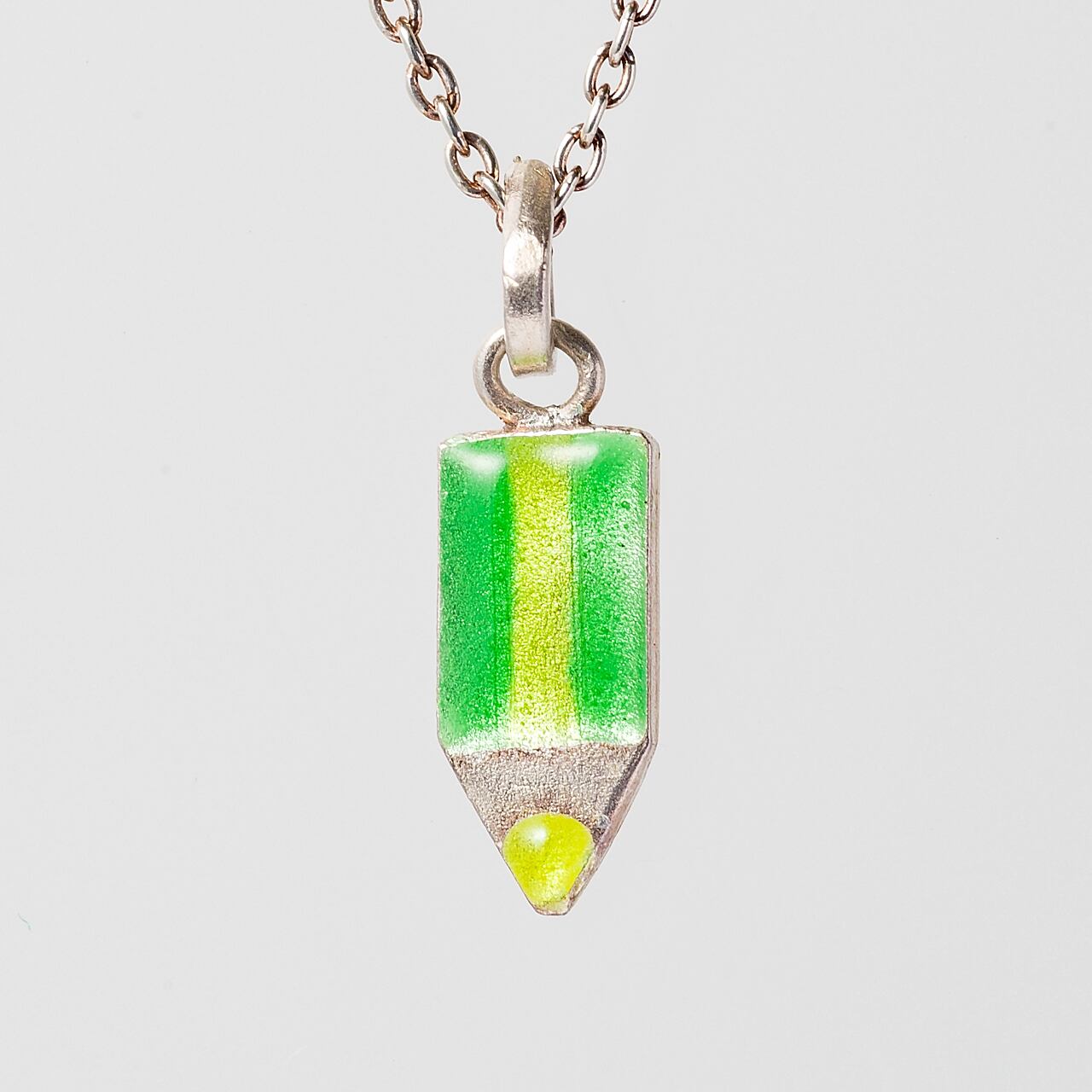 PENCIL green & yellow - necklace -