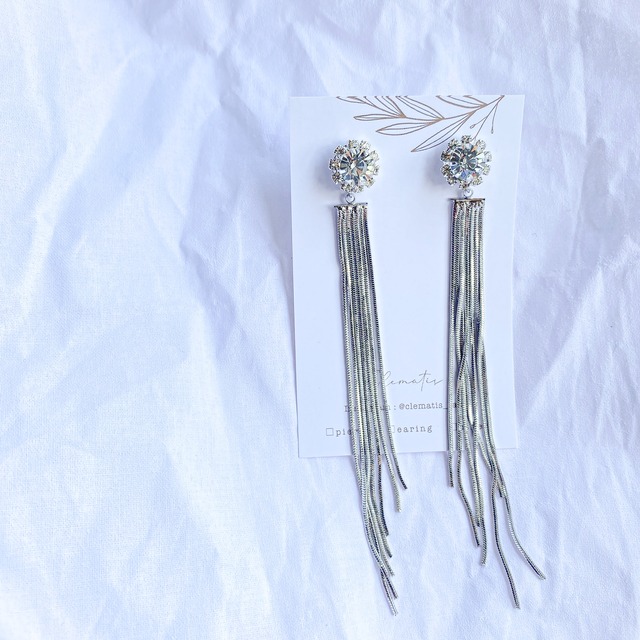 ◇T-2 タッセルチェーンピアス