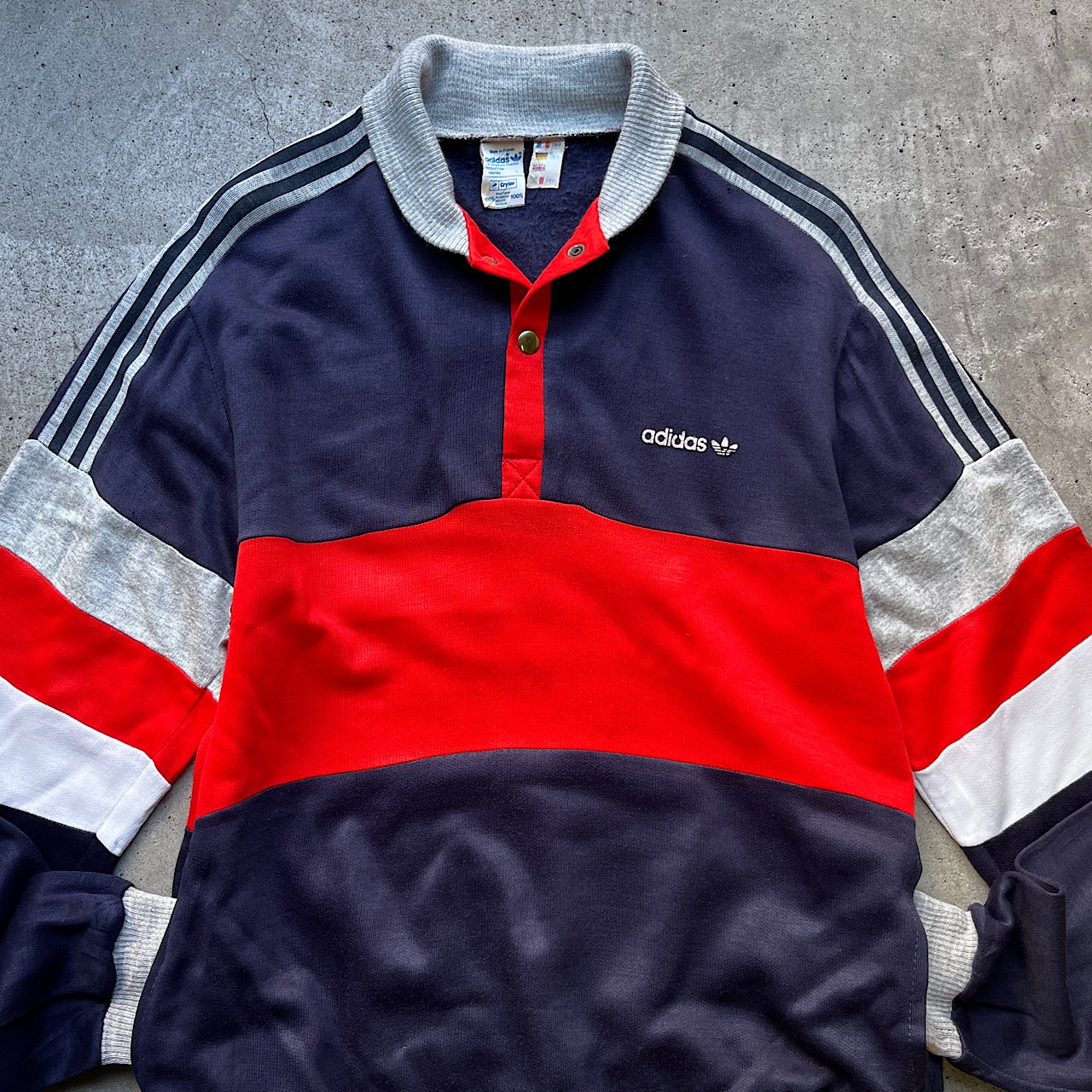 70〜80年代 フランス製 VENTEX社製 adidas アディダス ショールカラー 