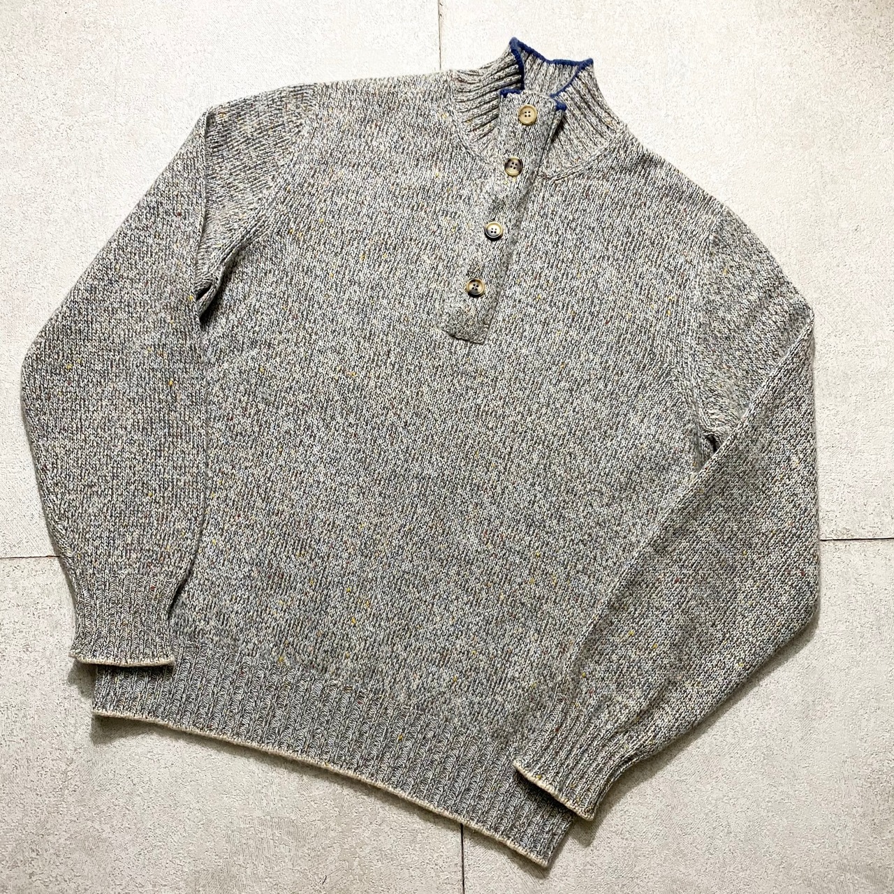 BRUNELLO CUCINELLI half zip×button cashmere sweater