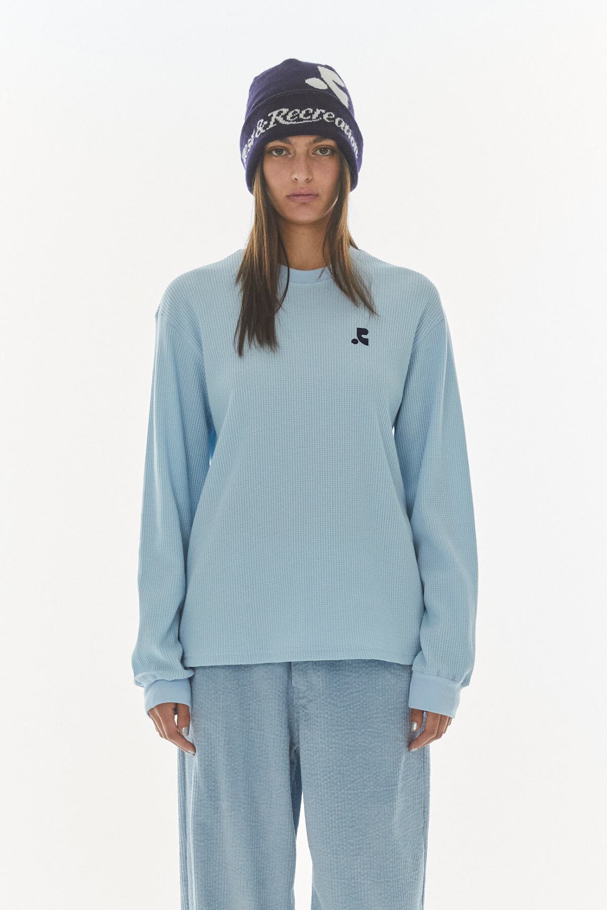 Rest & Recreation] LOGO FOLDING BEANIE - NAVY 正規韓国ブランド