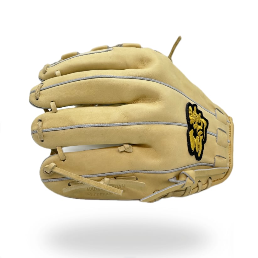 【硬式】玉澤 投手用(ピッチャー用) グローブ THG-KL10Y5 5本指入れモデル 右投げ 肉厚デザインウエブⅠ(本体:キャメル 紐:キャメル)|タマザワ_04