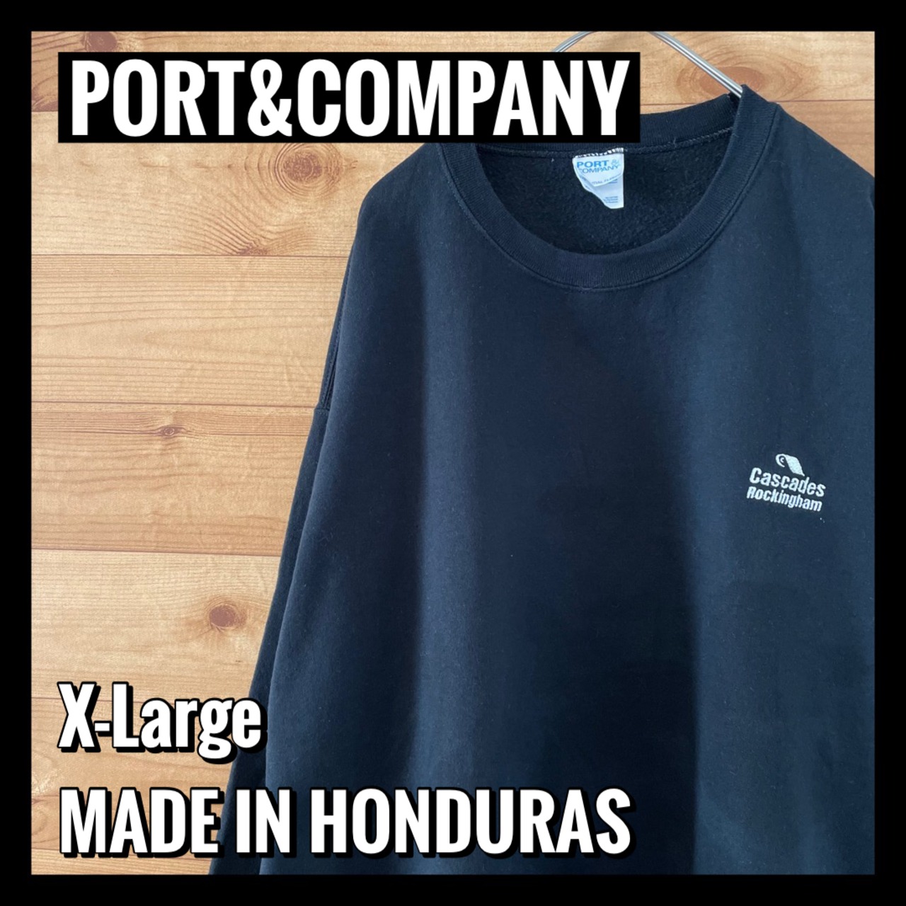 【PORT&COMPANY】刺繍ロゴ ワンポイント スウェット トレーナー オーバーサイズ 企業物 XL  アメリカ古着